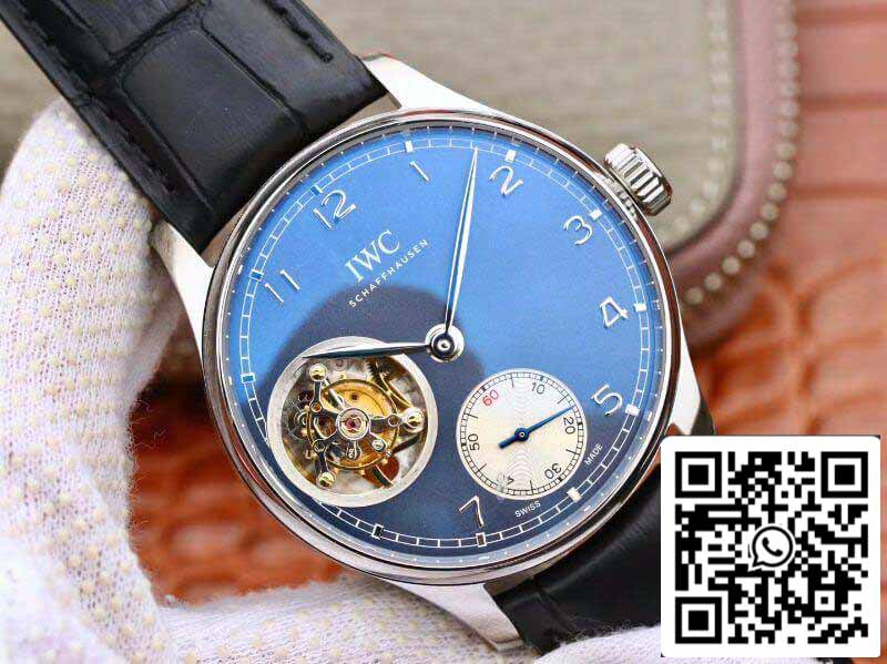 IWC Portuguese Tourbillon IW546302 ZF Factory Men Relógios 1:1 Melhor Edição Swiss Tourbillon Mostrador Azul