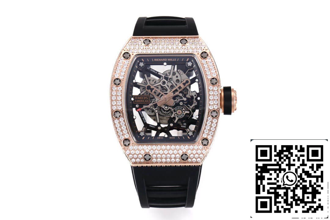 Richard Mille RM035 Americas 1:1 Melhor Edição KV Factory Diamond Case