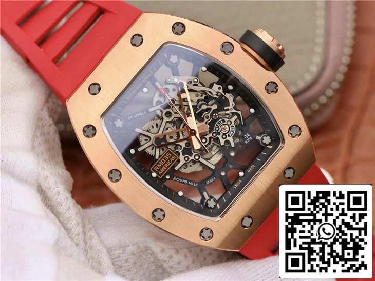 Richard Mille RM035 Americas KV Factory 1:1 Melhor Edição Ouro Rosa