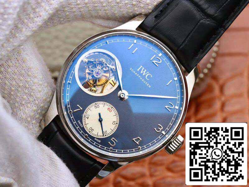 IWC Portuguese Tourbillon IW546302 ZF Factory Men Relógios 1:1 Melhor Edição Swiss Tourbillon Mostrador Azul