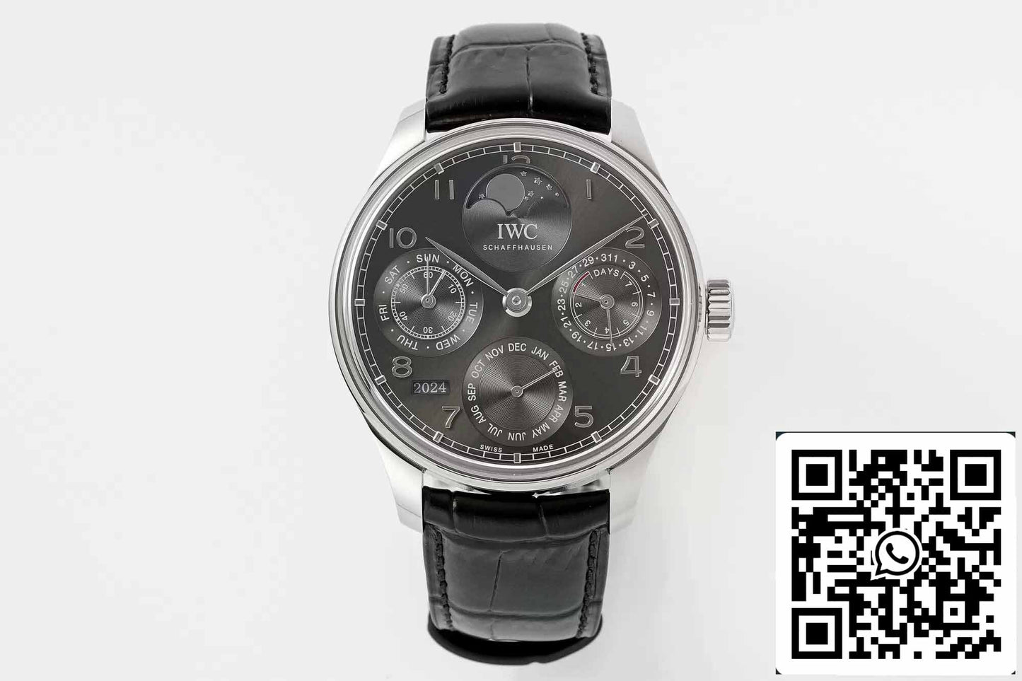 IWC Calendário Perpétuo Português IW503301 1:1 Melhor Edição APS Mostrador Cinza de Fábrica