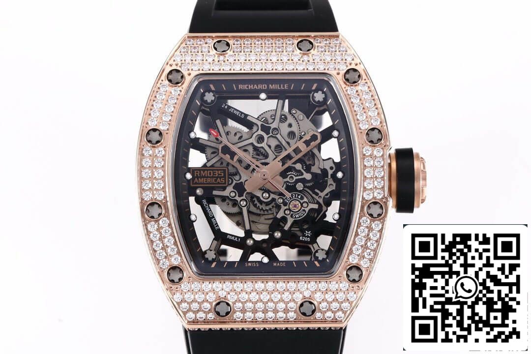 Richard Mille RM035 Americas 1:1 Melhor Edição KV Factory Diamond Case
