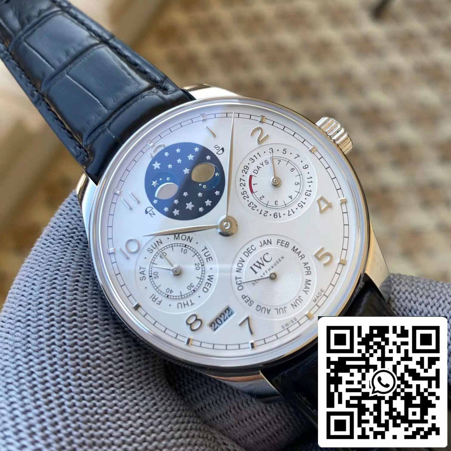 IWC Calendário Perpétuo Português IW503406 1:1 Melhor Edição APS Mostrador Branco de Fábrica
