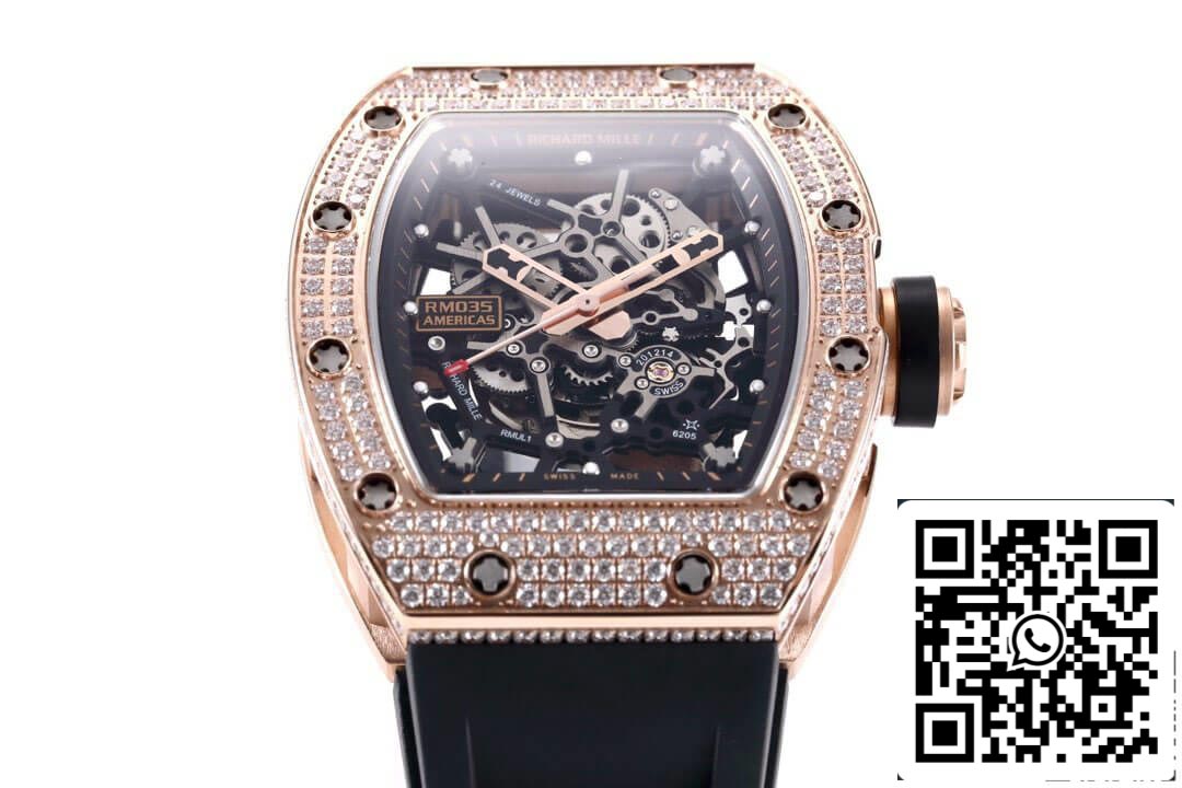 Richard Mille RM035 Americas 1:1 Melhor Edição KV Factory Diamond Case