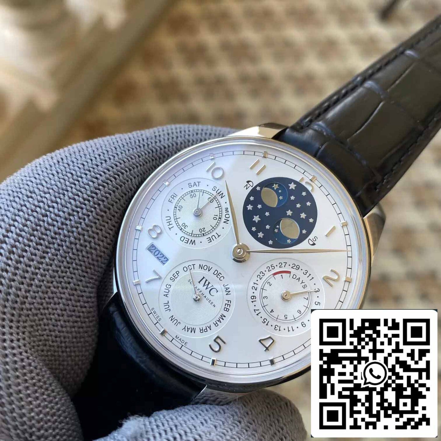 IWC Calendário Perpétuo Português IW503406 1:1 Melhor Edição APS Mostrador Branco de Fábrica
