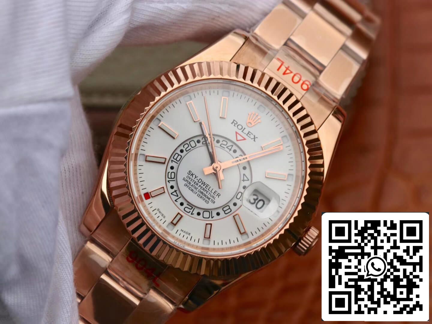 Rolex Sky Dweller M326935-0005 Melhor Edição 1:1 Noob Factory Ouro rosa