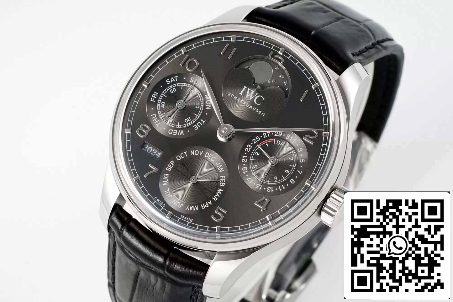 IWC Calendário Perpétuo Português IW503301 1:1 Melhor Edição APS Mostrador Cinza de Fábrica