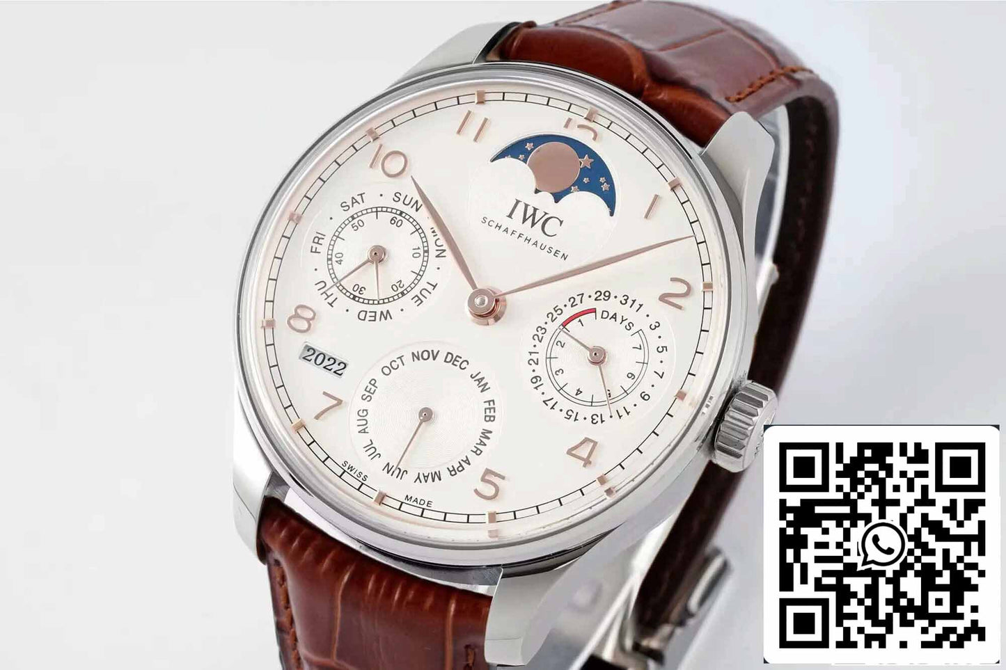 IWC Calendário Perpétuo Português IW503307 1:1 Melhor Edição APS Mostrador Branco de Fábrica