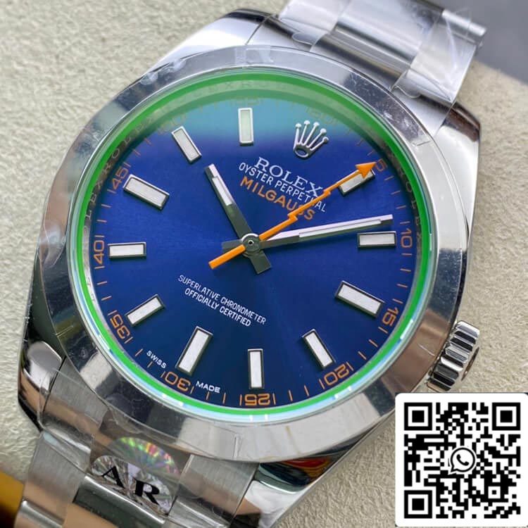 Rolex Milgauss 116400GV AR Factory 1:1 Melhor Edição Suíço ETA3131
