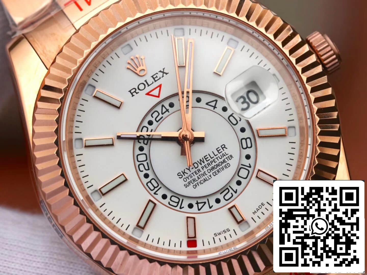 Rolex Sky Dweller M326935-0005 Melhor Edição 1:1 Noob Factory Ouro rosa