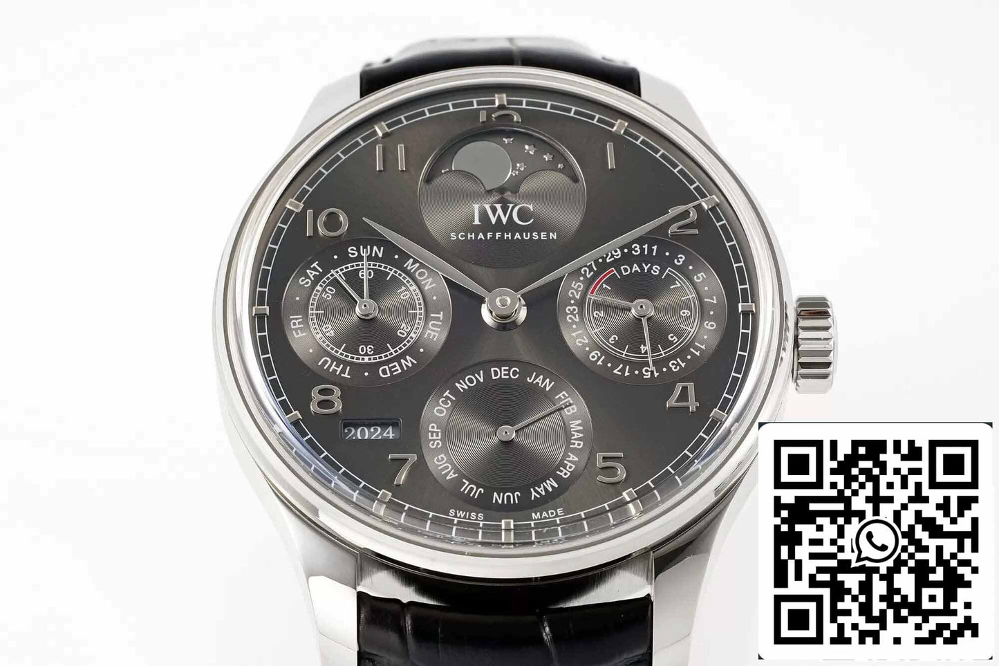 IWC Calendário Perpétuo Português IW503301 1:1 Melhor Edição APS Mostrador Cinza de Fábrica