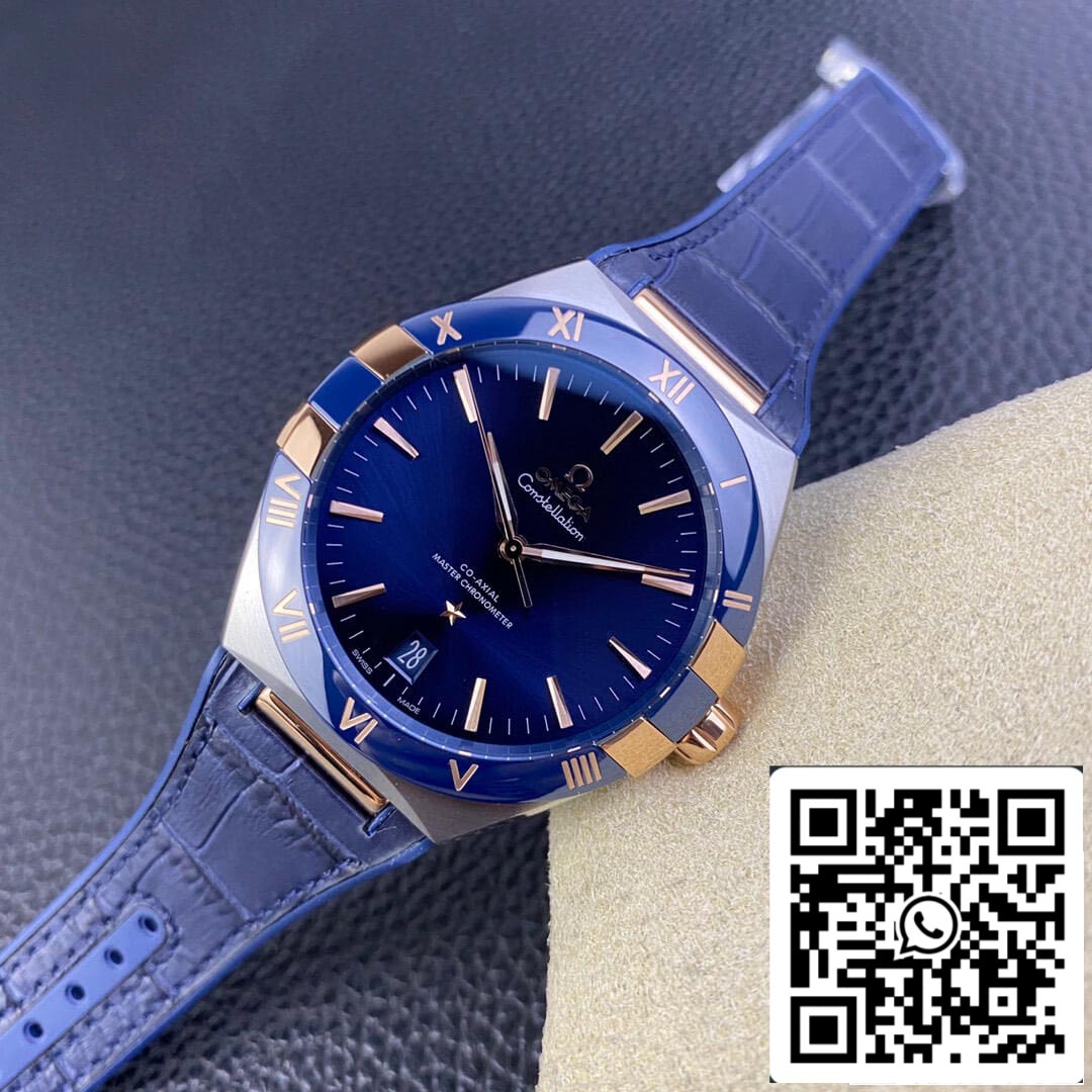 SBF Omega Constellation 131.23.41.21.03.001 1:1 Melhor Edição VS Mostrador Azul de Fábrica