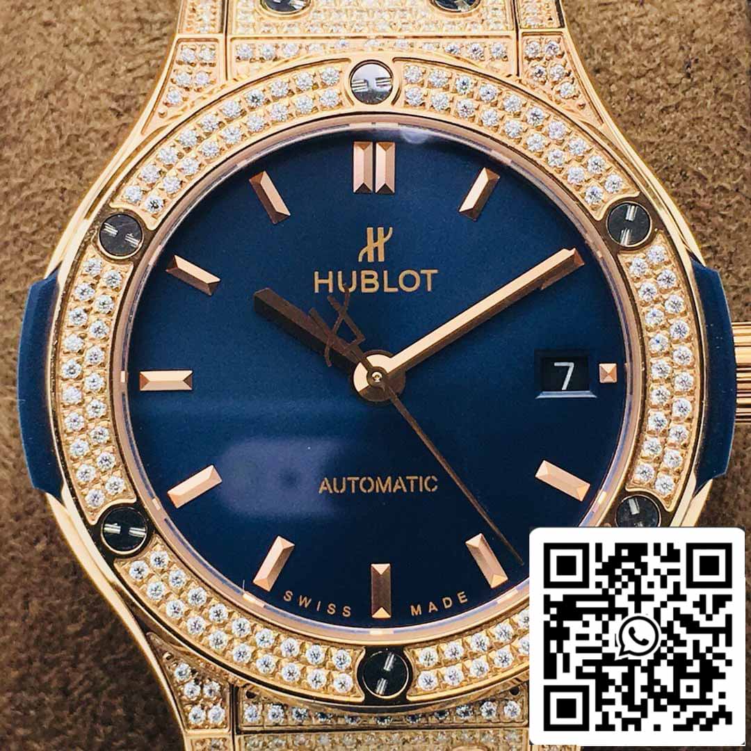 ساعة هوبلو كلاسيك فيوجن 38 مم 1:1 بيست إيديشن HB Factory Diamond Case