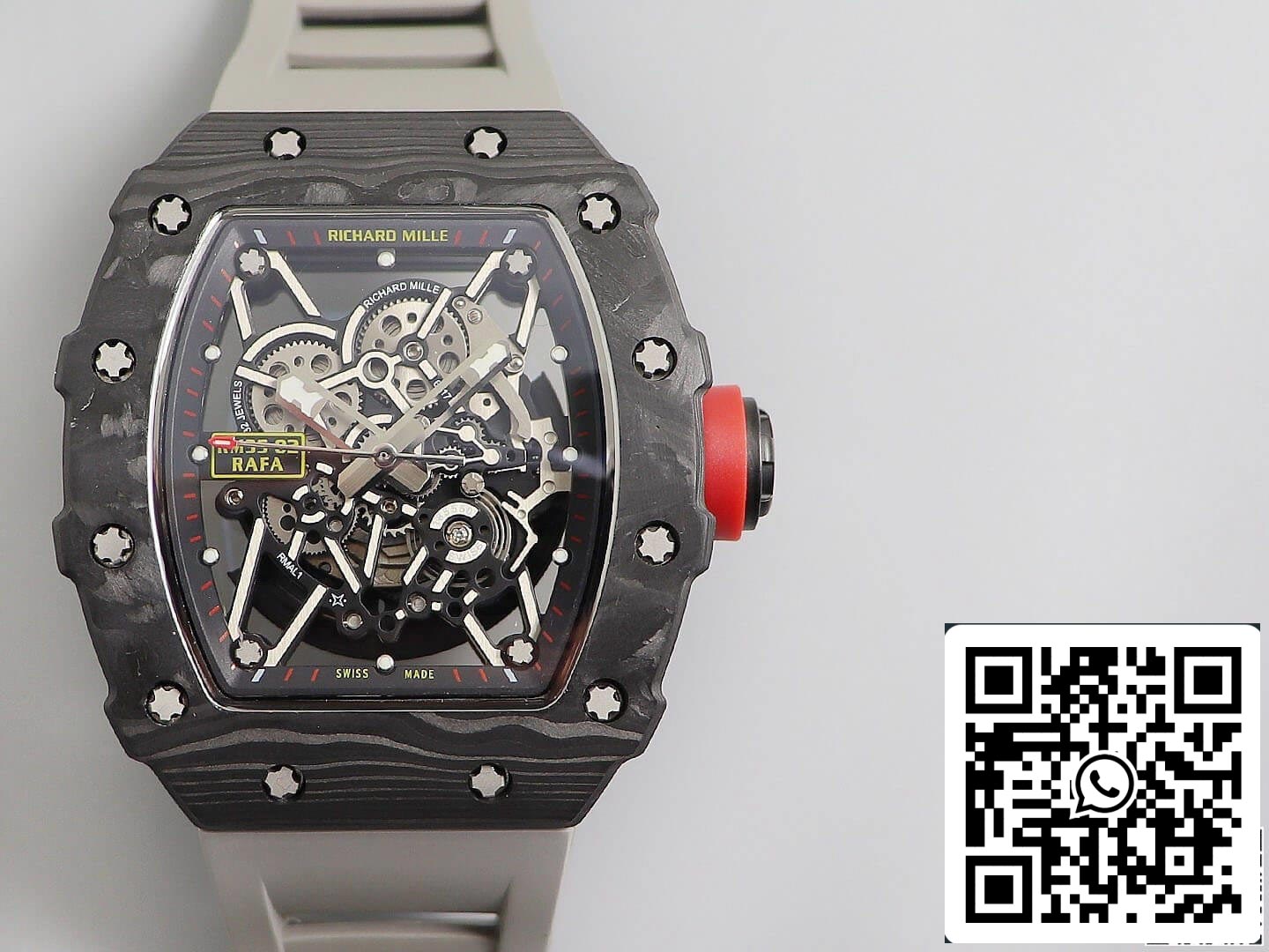 Richard Mille RM035 1:1 Best Edition KV Factory V3 Caixa de fibra de carbono preta