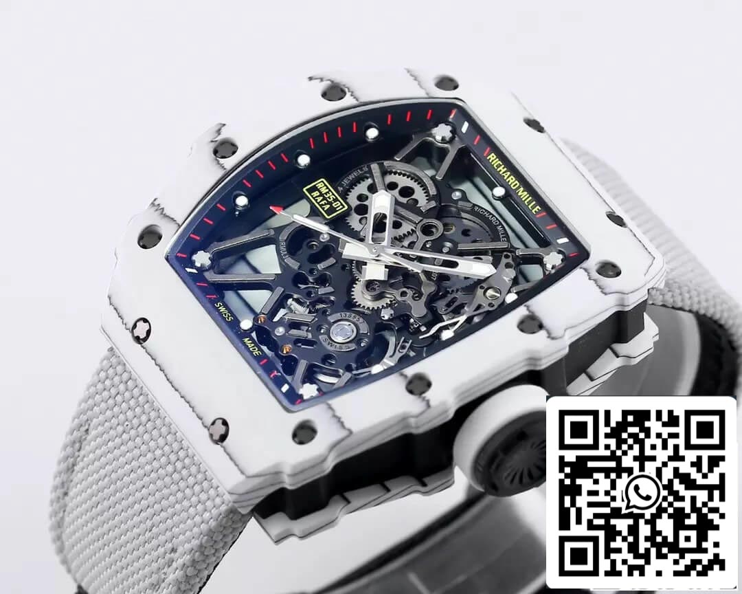 Richard Mille RM35-01 1:1 Best Edition BBR Factory Caixa de fibra de carbono branca
