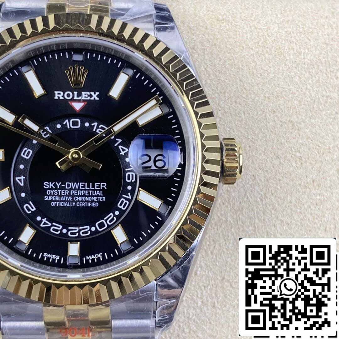 ساعة رولكس سكاي دويلر M336933-0004 1:1 بيست إيديشن نوب فاكتوري V2 بمينا سوداء