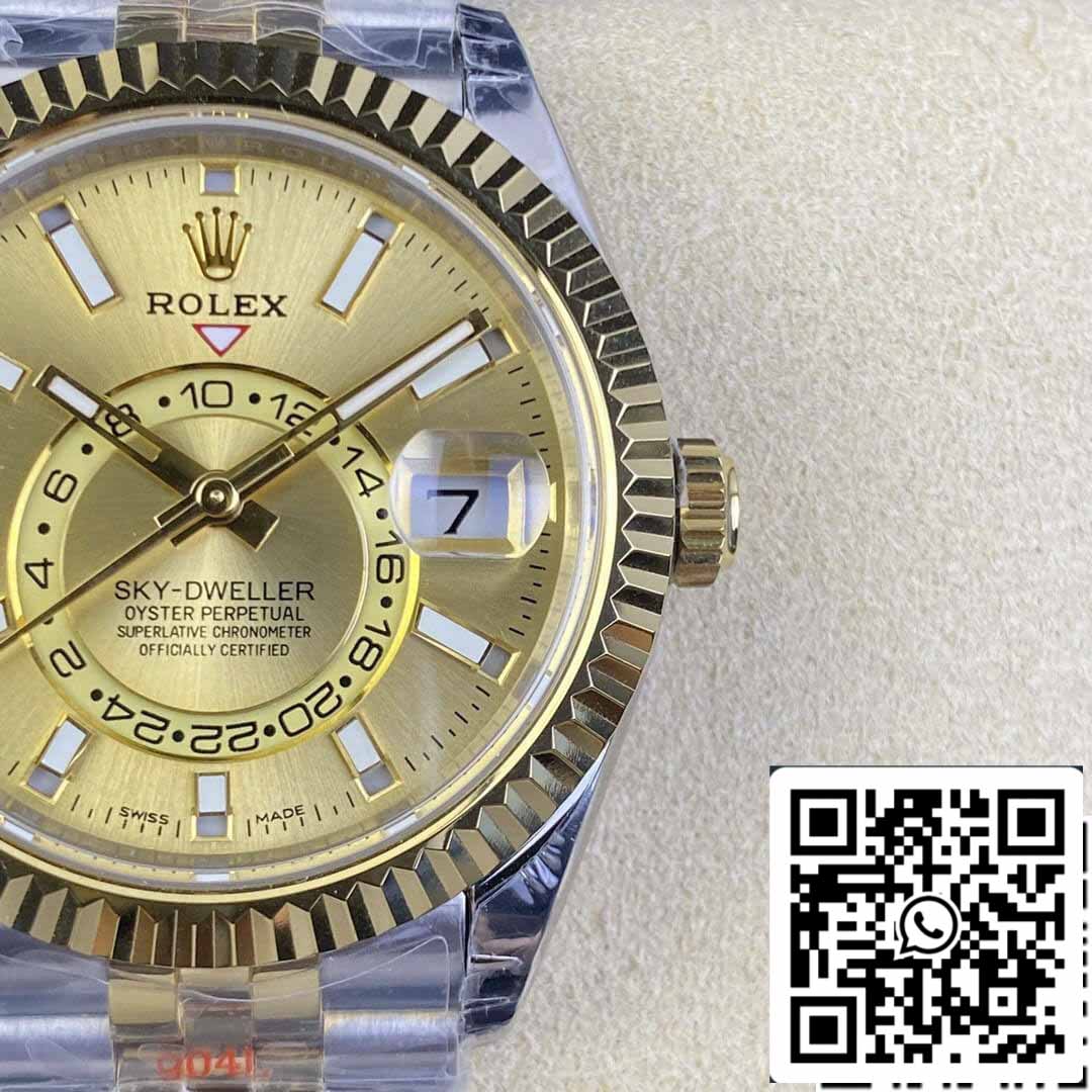 ساعة رولكس سكاي دويلر M336933-0002 1:1 بيست إيديشن نوب فاكتوري V2 بمينا شامبانيا
