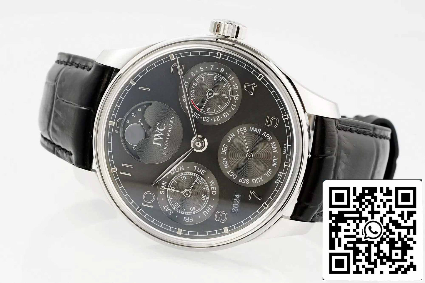 IWC Calendário Perpétuo Português IW503301 1:1 Melhor Edição APS Mostrador Cinza de Fábrica