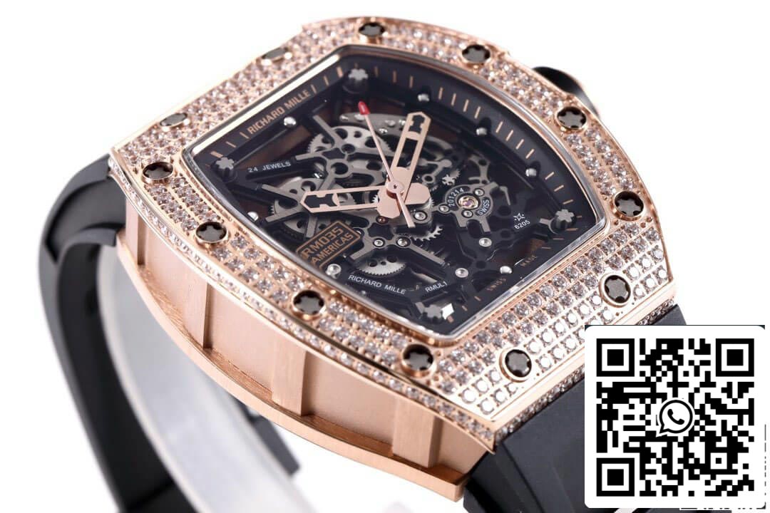 Richard Mille RM035 Americas 1:1 Melhor Edição KV Factory Diamond Case