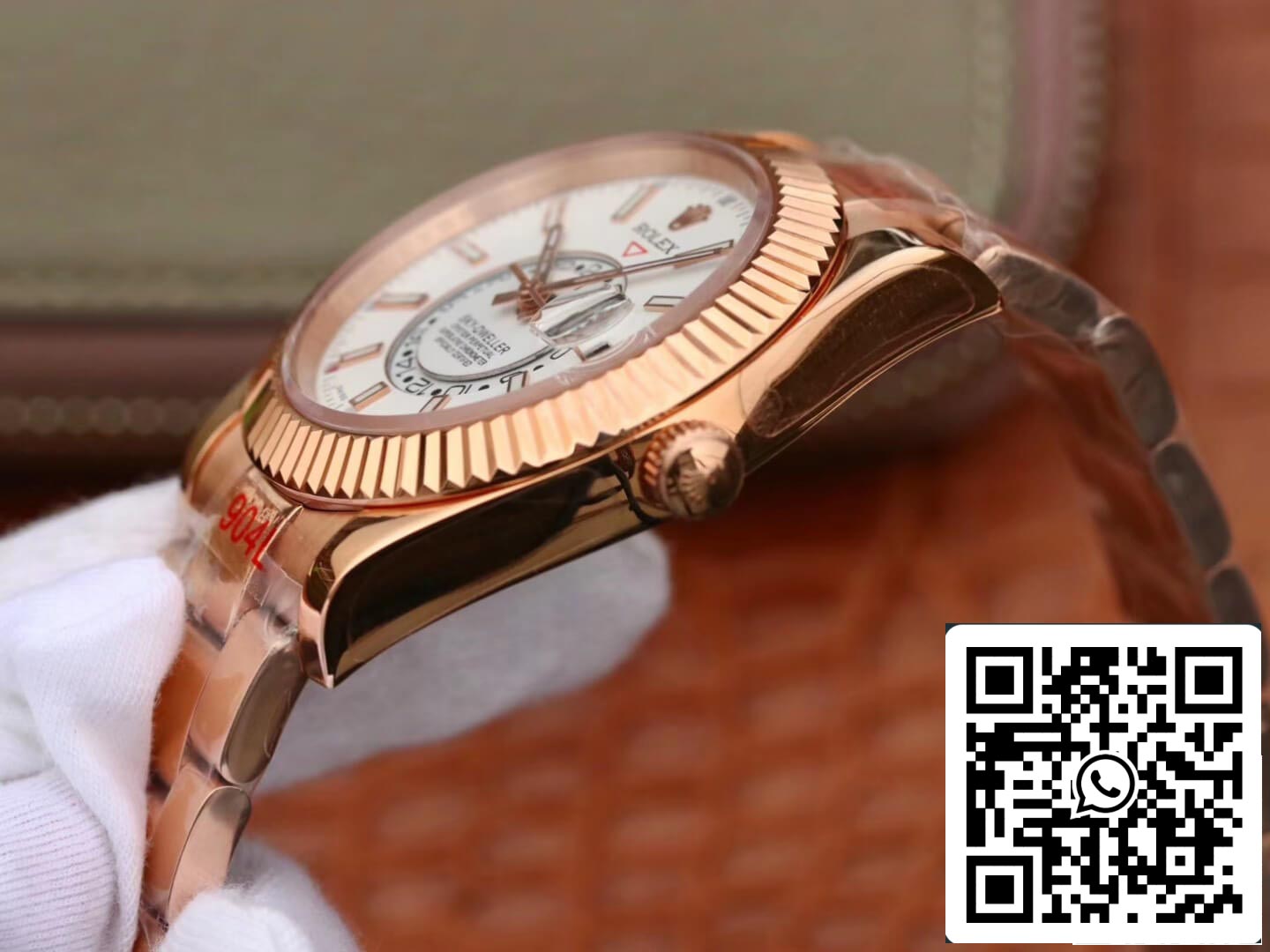 Rolex Sky Dweller M326935-0005 Melhor Edição 1:1 Noob Factory Ouro rosa