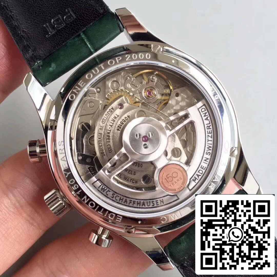 IWC Portuguese YL Factory 1:1 Best Edition Swiss ETA69355 Mostrador Verde Com Marcadores Prateados