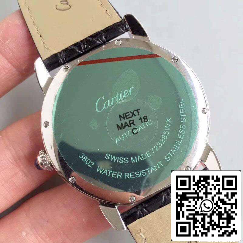 ساعة روند سولو دي كارتييه W6701010 ZF Factory للرجال، إصدار 1:1، سويسرية، ETA9015، مينا بيضاء