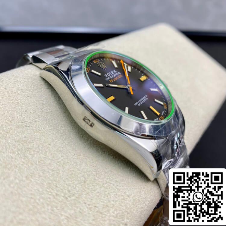 Rolex Milgauss 116400GV AR Factory 1:1 Melhor Edição Suíço ETA3131 Mostrador Preto