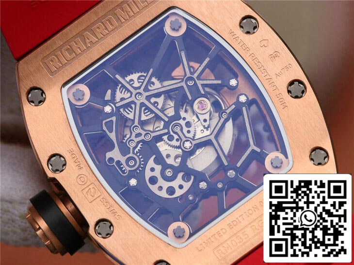 Richard Mille RM035 Americas KV Factory 1:1 Melhor Edição Ouro Rosa