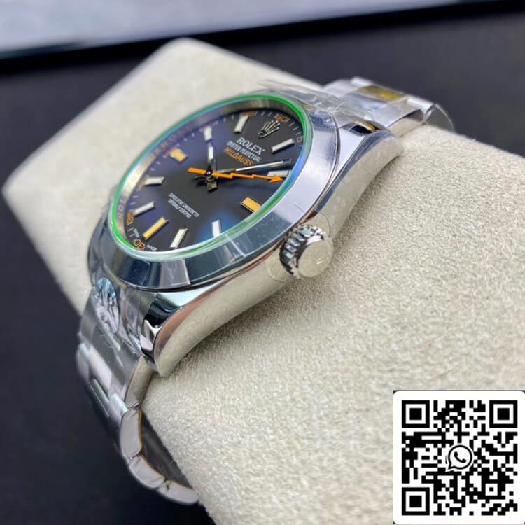 Rolex Milgauss 116400GV AR Factory 1:1 Melhor Edição Suíço ETA3131 Mostrador Preto