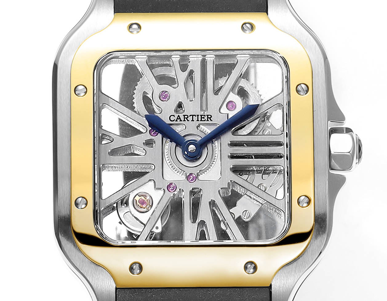 Cartier santos Skeleton 40mm THB Factory 1:1 Melhor Edição Moldura Dourada e Caixa Branca