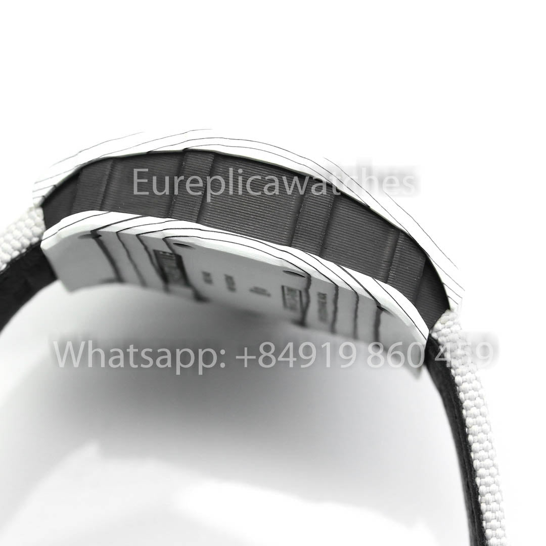 Richard Mille RM35-01 Carbono Branco 1:1 Melhor Clone BBR Factory V2 Cinta de Velcro Branca