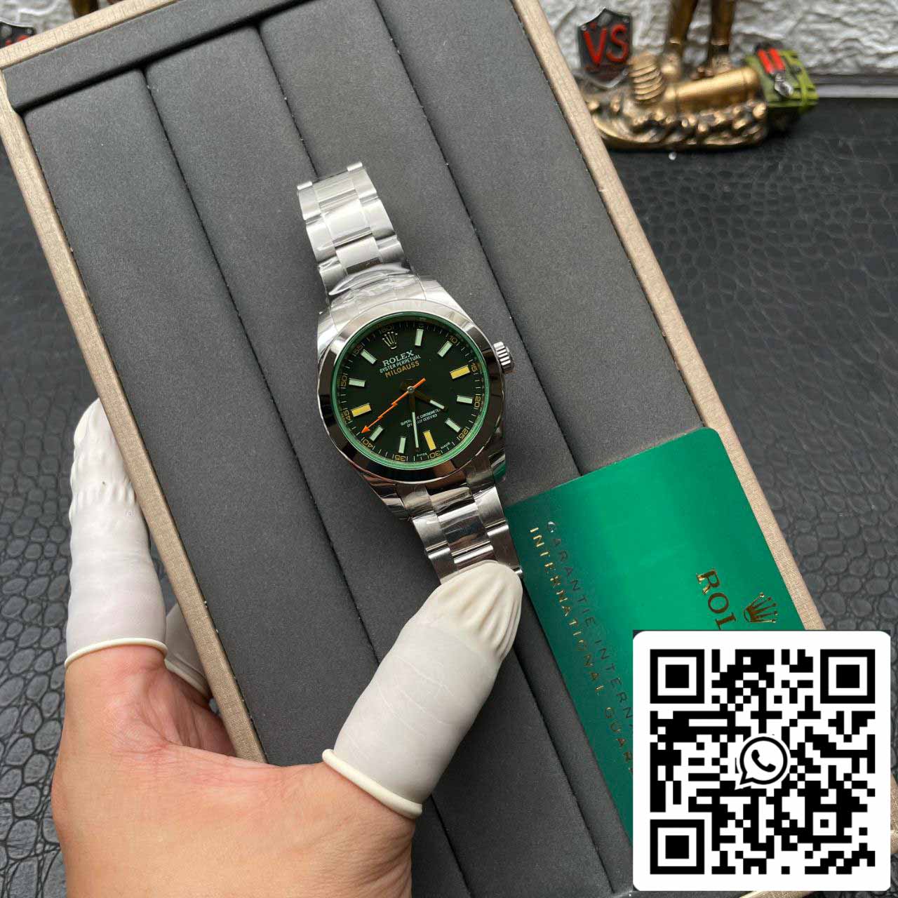 Rolex Milgauss 116400GV JVS Factory 1:1 Melhor Edição Suíço ETA3131 Mostrador Preto