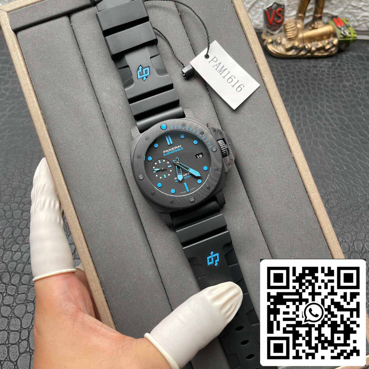 بانراي سابمرسايبل PAM01616 VS فاكتوري 1:1 أفضل إصدار بمينا سوداء سويسرية P.9010