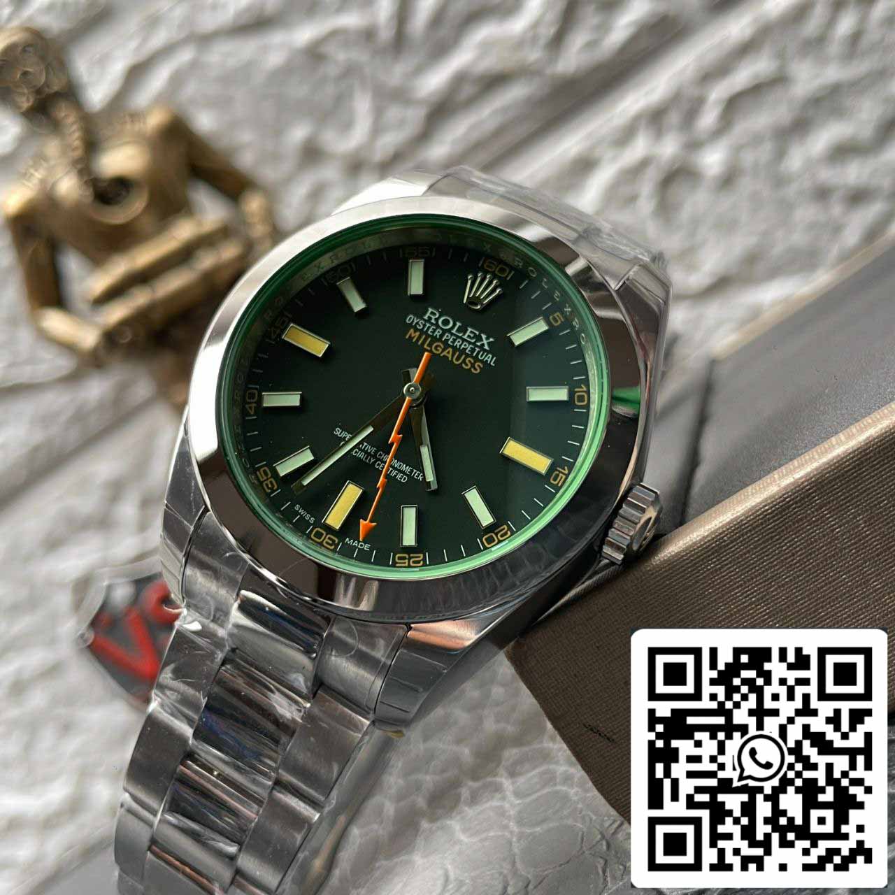 Rolex Milgauss 116400GV JVS Factory 1:1 Melhor Edição Suíço ETA3131 Mostrador Preto