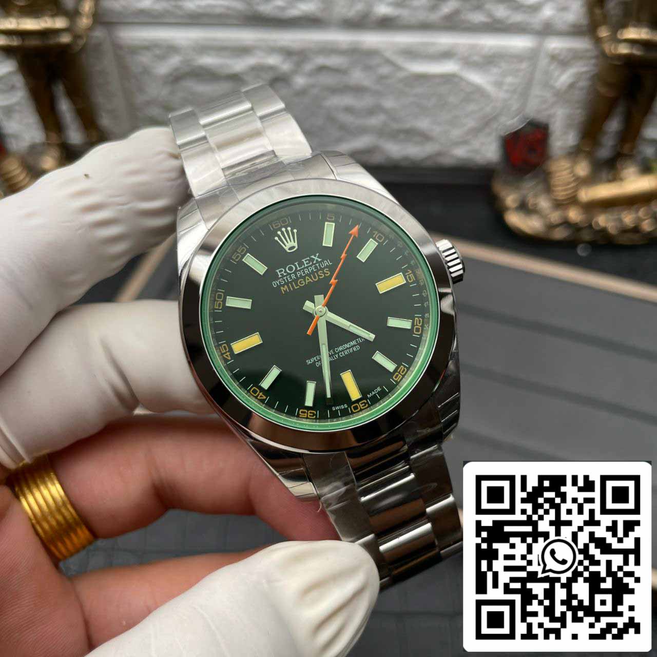 Rolex Milgauss 116400GV JVS Factory 1:1 Melhor Edição Suíço ETA3131 Mostrador Preto