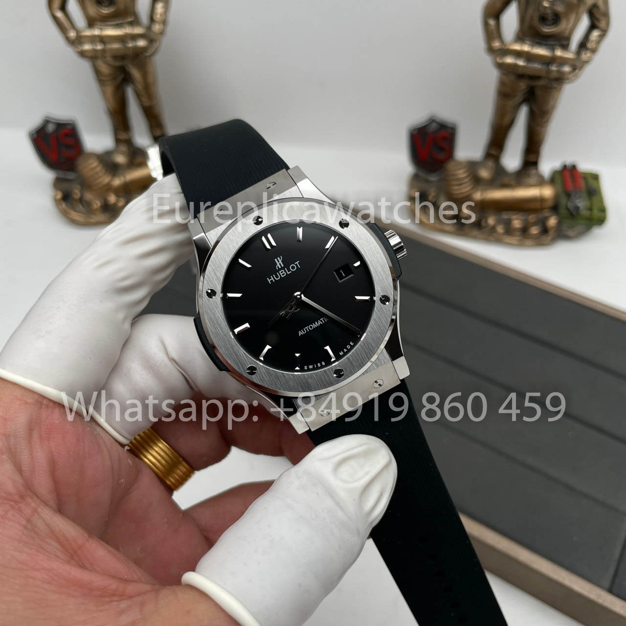 ساعة هوبلو كلاسيك فيوجن 542.NX.1171.RX 42 مم 1:1 أفضل إصدار HB Factory بمينا أسود