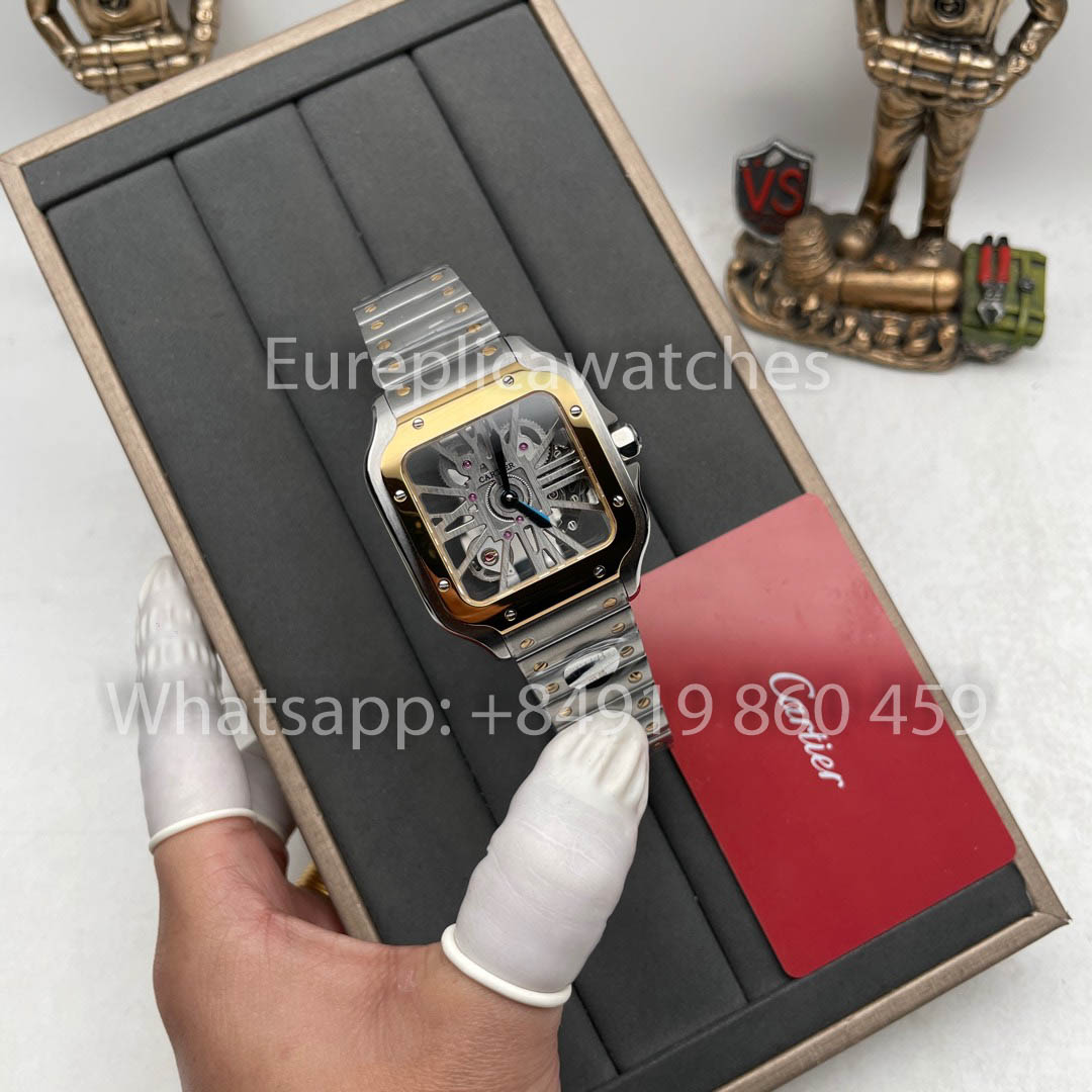 Cartier santos Skeleton WR007017 40mm THB Fábrica 1:1 Melhor Clone Super Clone
