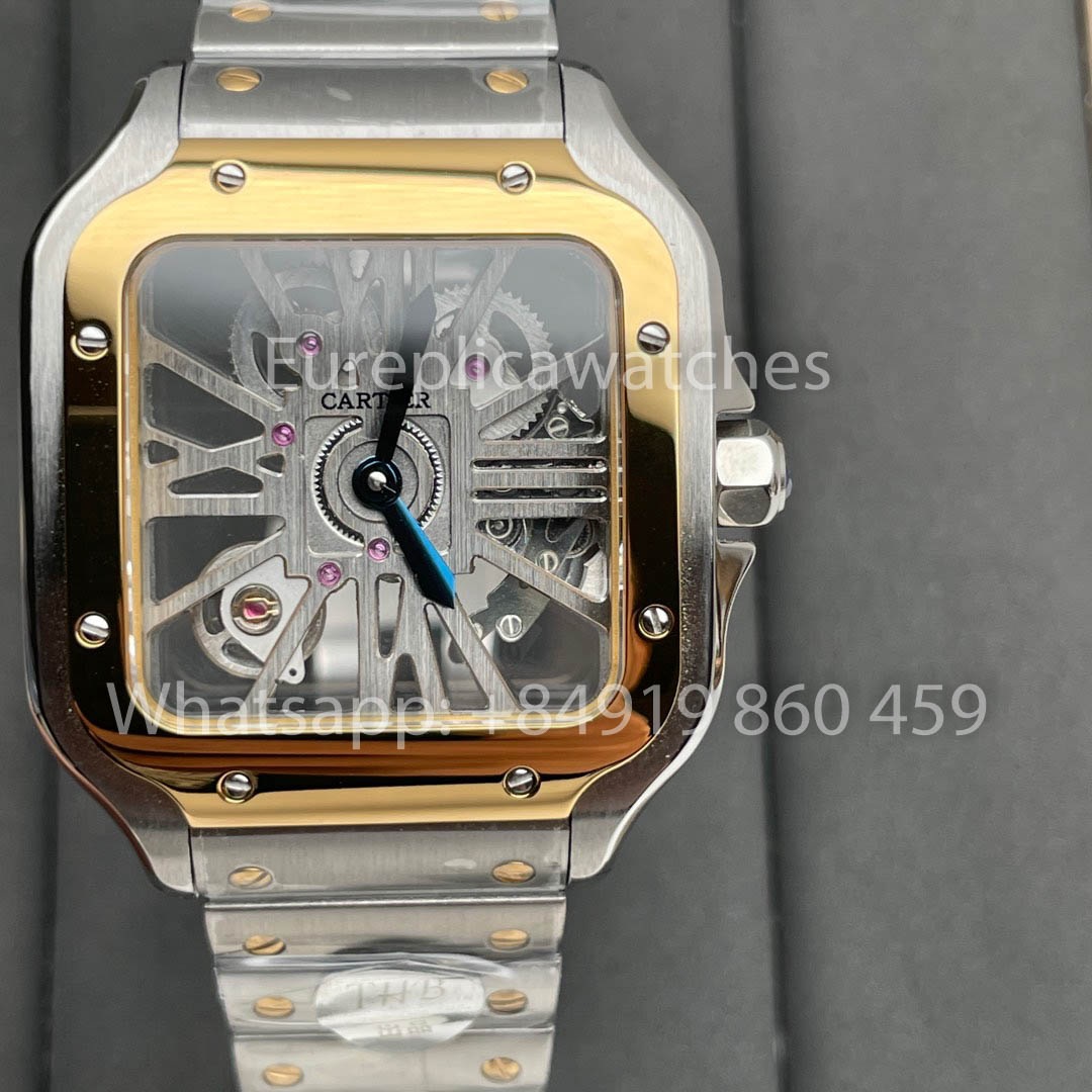 Cartier santos Skeleton WR007017 40mm THB Fábrica 1:1 Melhor Clone Super Clone