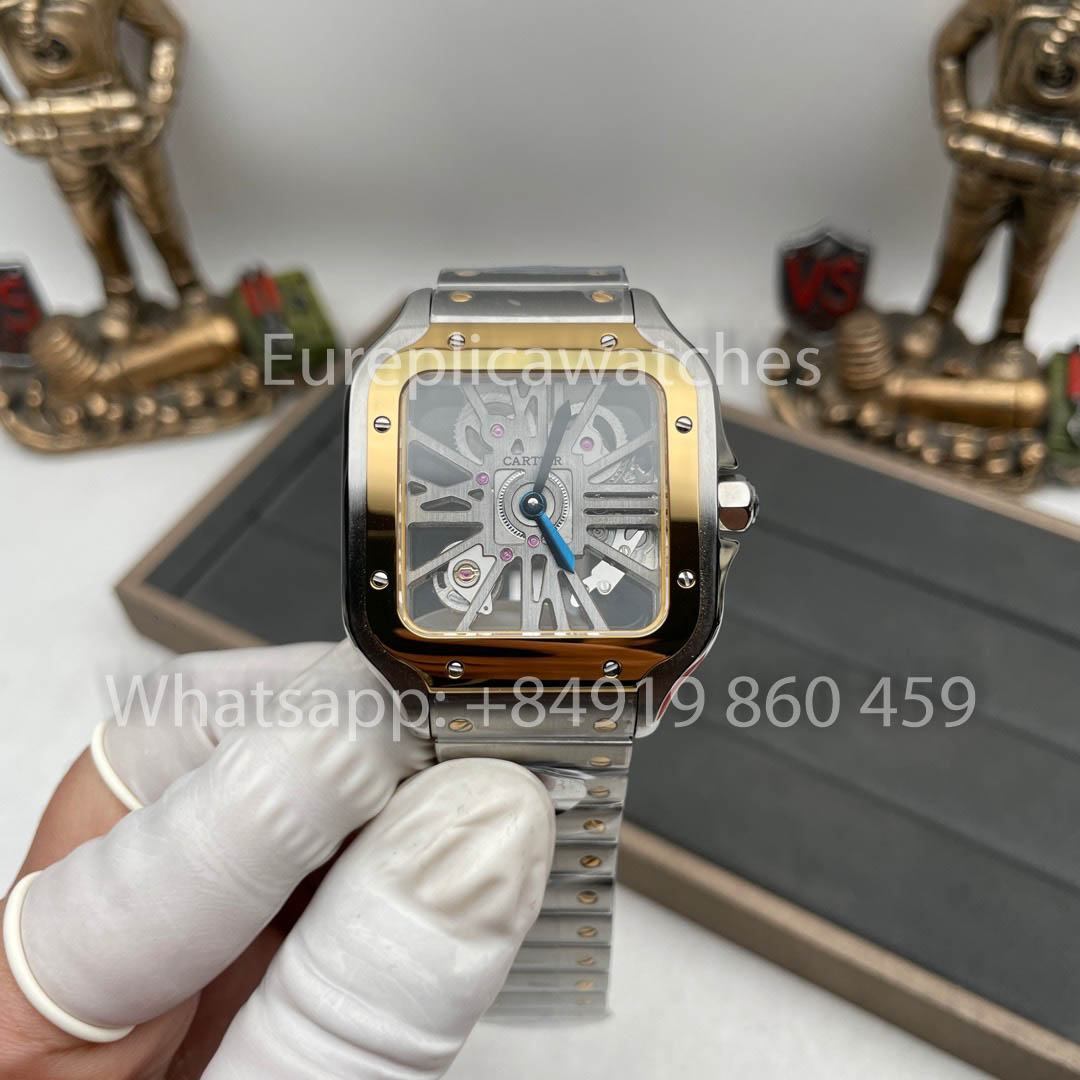Cartier santos Skeleton WR007017 40mm THB Fábrica 1:1 Melhor Clone Super Clone