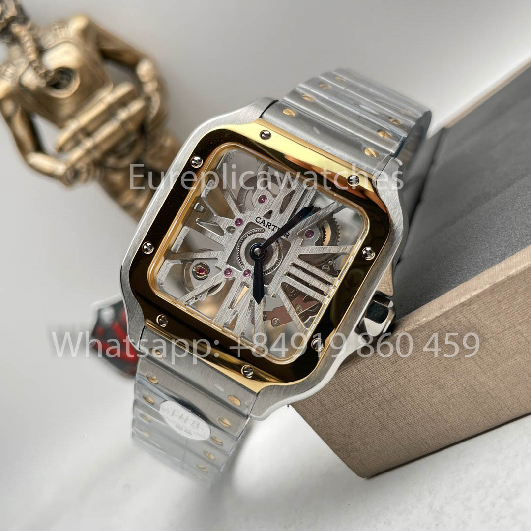 Cartier santos Skeleton WR007017 40mm THB Fábrica 1:1 Melhor Clone Super Clone