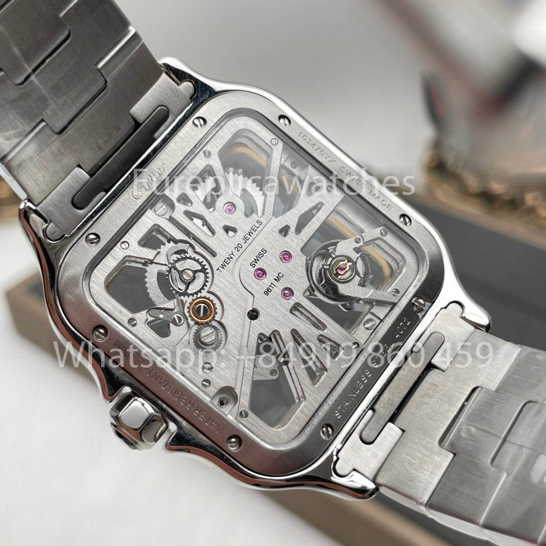 Cartier santos Skeleton WR007017 40mm THB Fábrica 1:1 Melhor Clone Super Clone