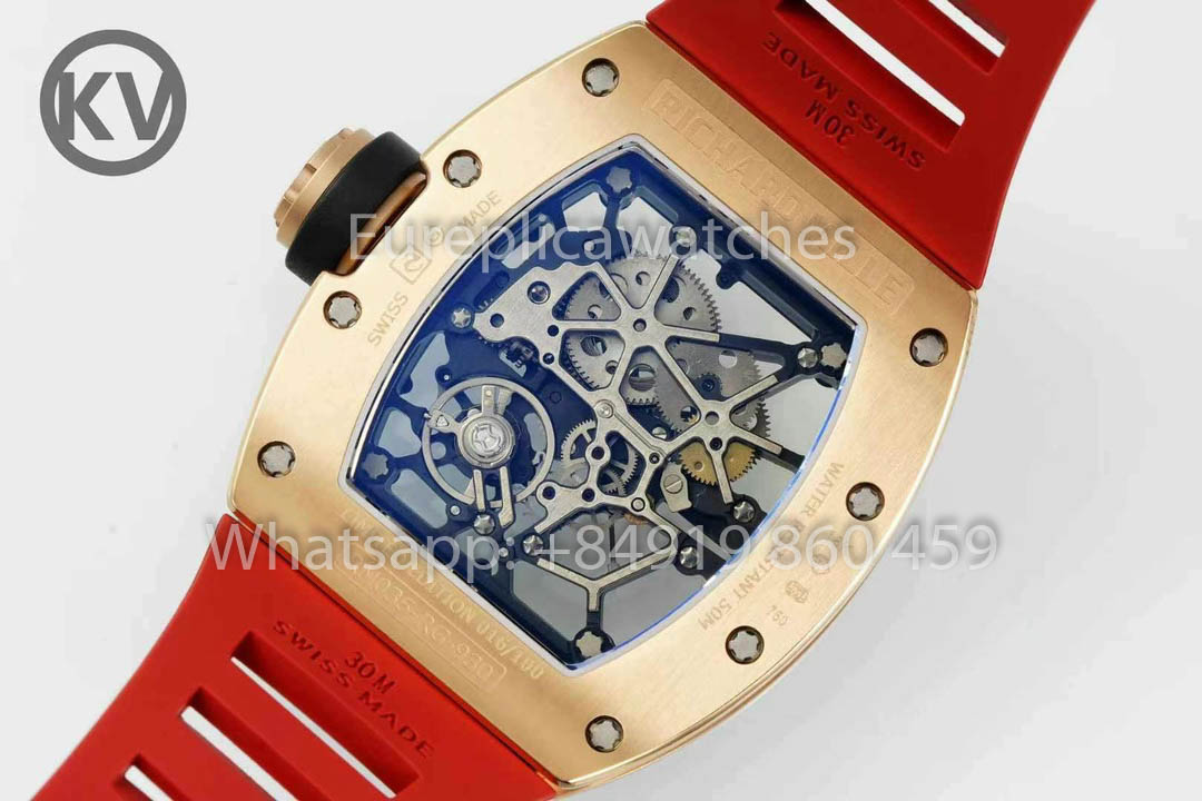 Richard Mille RM035 Toro Americas Edition Ouro rosa e pulseira laranja 1:1 Melhor clone KV Factory