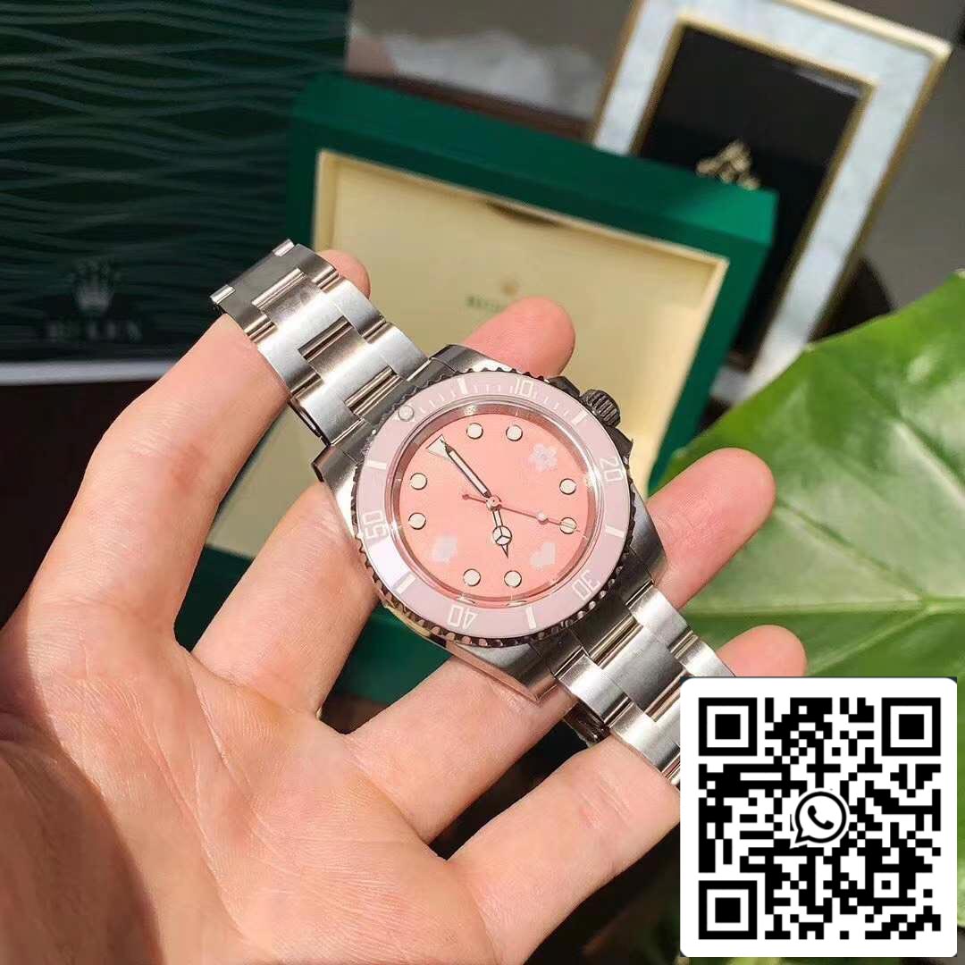 Rolex Submariner BLAKEN sem data edição rosa movimento original suíço