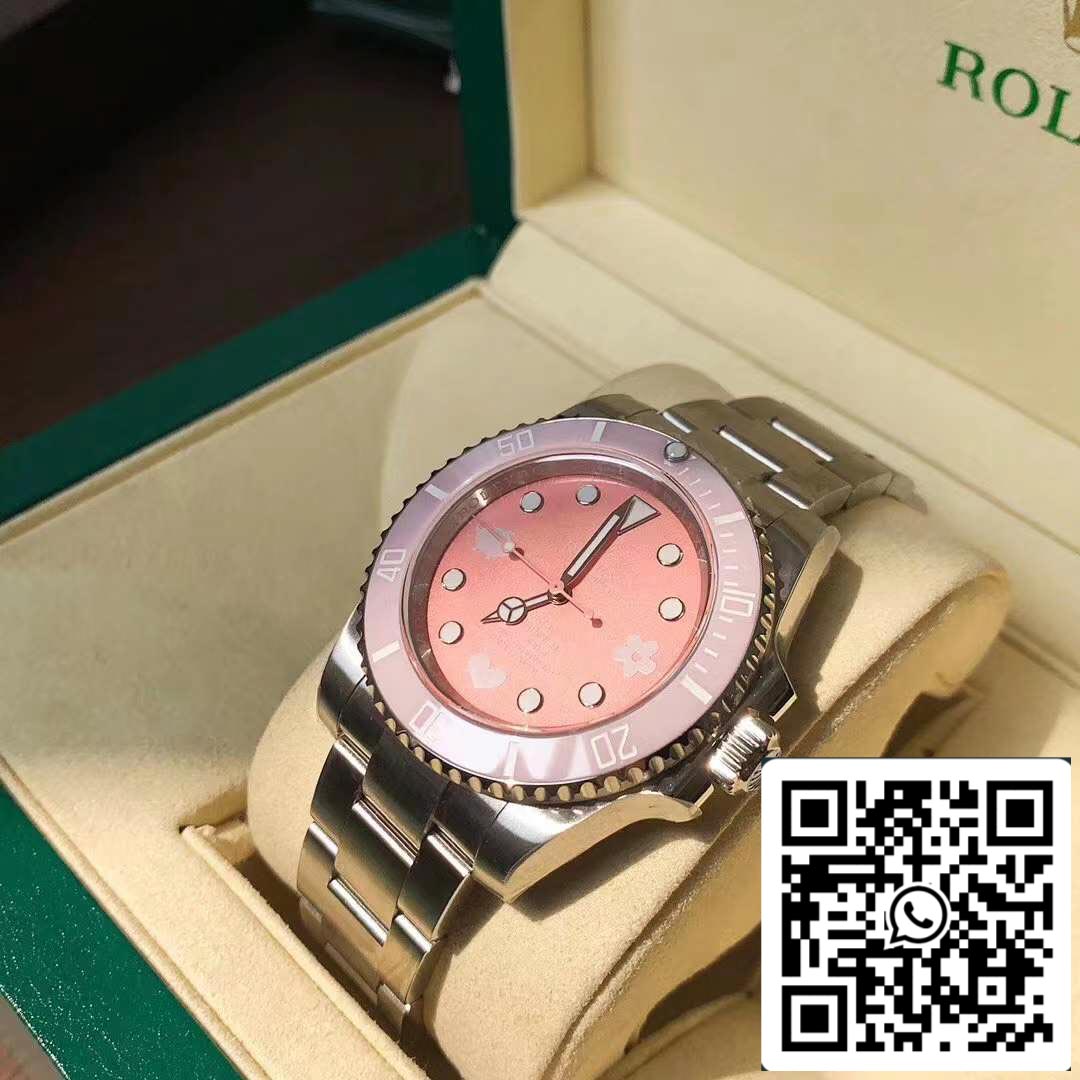Rolex Submariner BLAKEN sem data edição rosa movimento original suíço