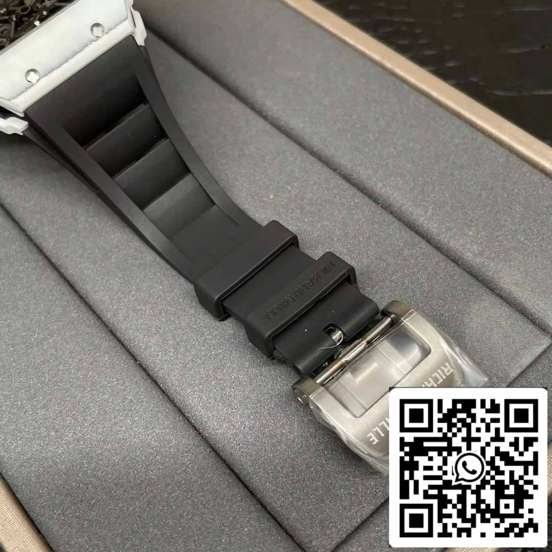 Richard Mille RM35-01 Sonic Factory 1:1 Best Edition Branco Carbono NTPT Pulseira de Borracha Preta