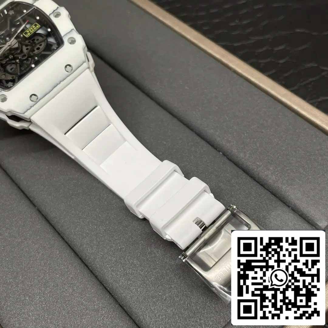 Richard Mille RM35-01 Sonic Factory 1:1 Best Edition Branco Carbono NTPT Pulseira de Borracha Branca