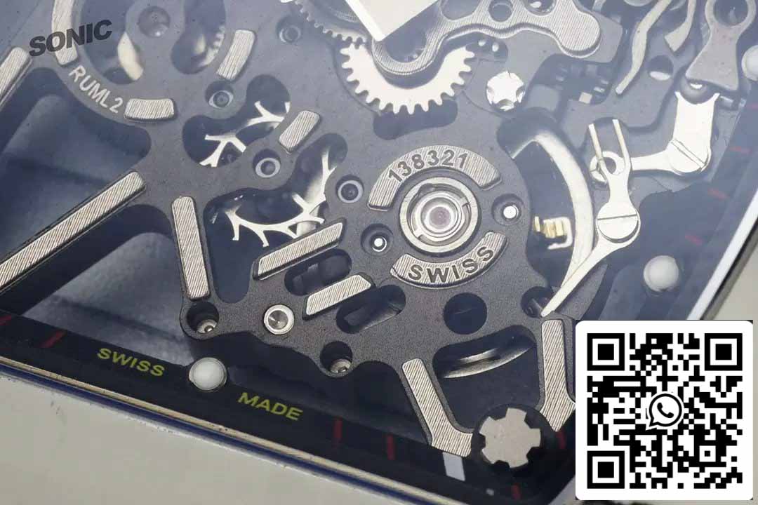 Richard Mille RM35-01 Sonic Factory 1:1 Best Edition Branco Carbono NTPT Vermelho Velcro Strap