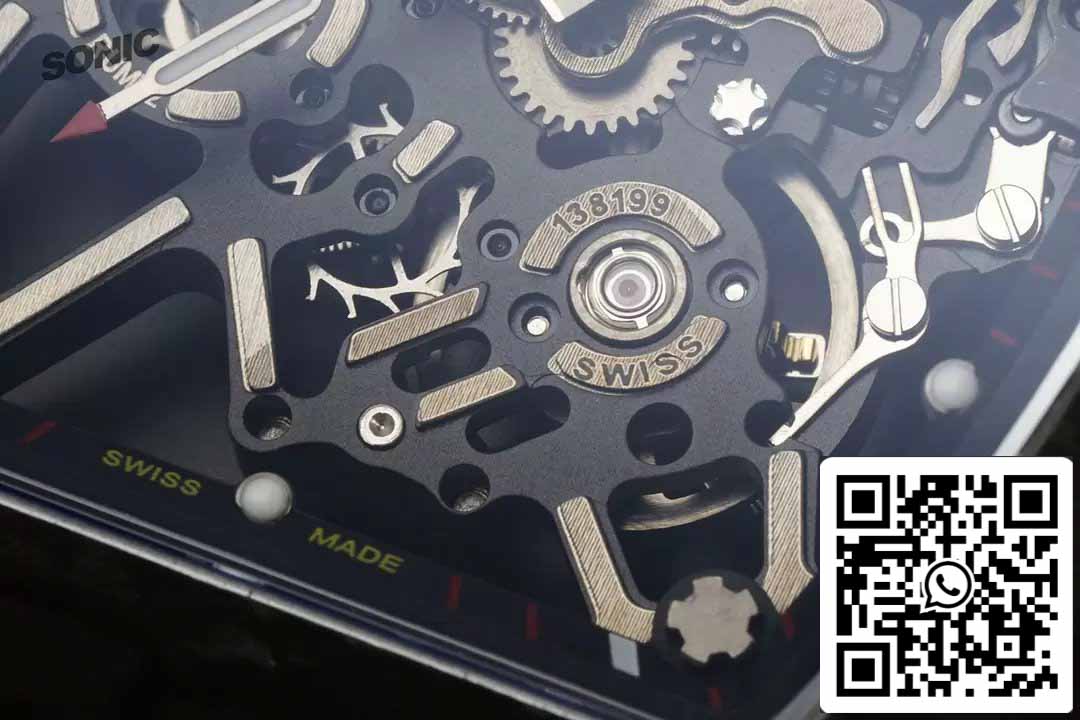 Richard Mille RM35-01 Sonic Factory 1:1 Best Edition Branco Carbono NTPT Cinta de Velcro Cinza