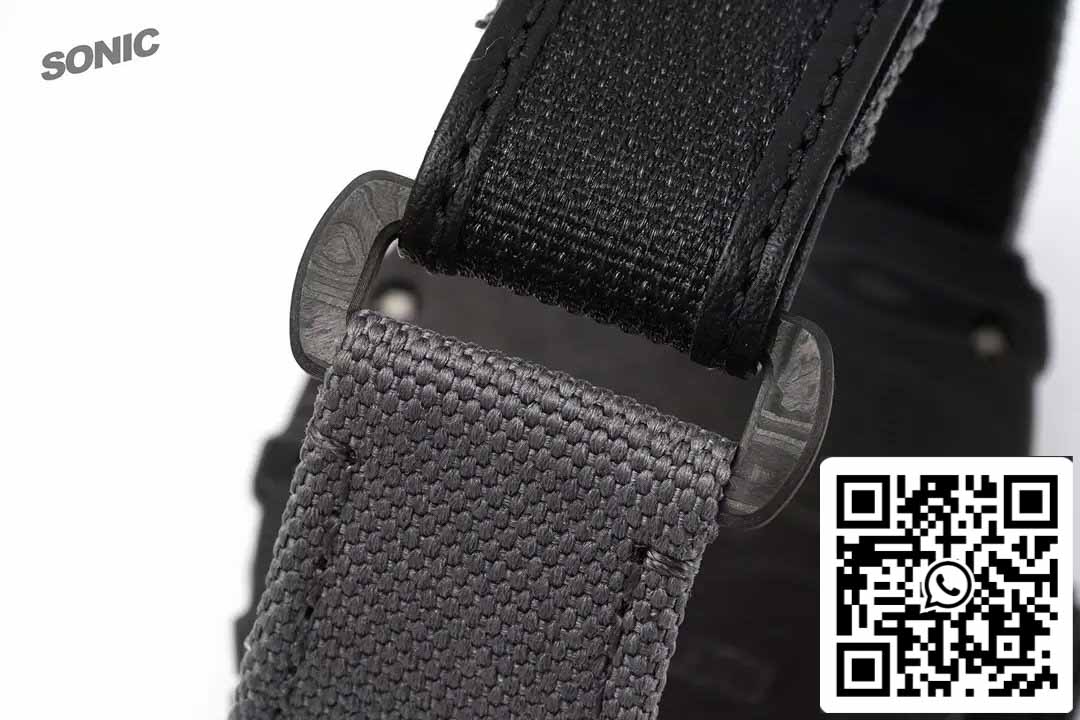 Richard Mille RM35-01 Sonic Factory 1:1 Best Edition Branco Carbono NTPT Cinta de Velcro Cinza