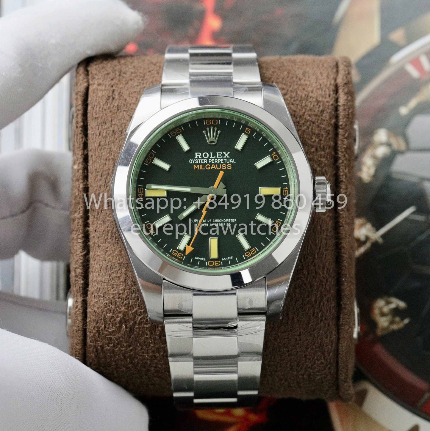 Rolex Milgauss 116400GV-0001 Réplica de relógio 1:1 melhor clone VS fábrica